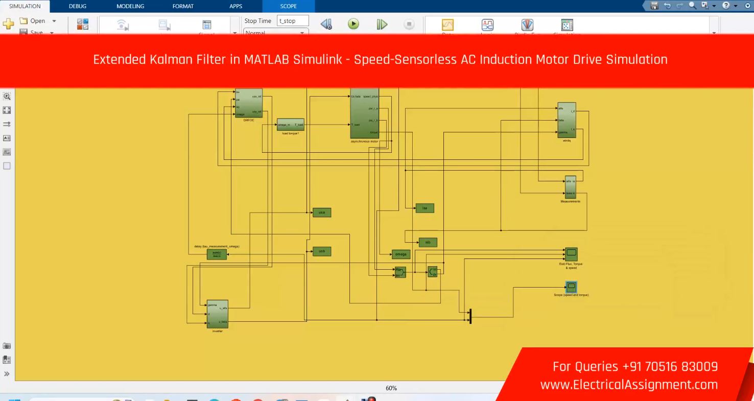 Induction motor with Kalman filter MATLAB SIMULINK MODEL screenshot 4